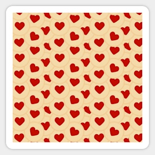 Heart Cookies Red Heart Jam for Valentine's Day Pattern Sticker